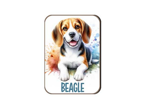 (FH008) Beagle - Fa Hűtőmágnes - Kutyás Ajándékok - Kutyás Hűtőmágnes - Ajándék Kutyatulajdonosoknak