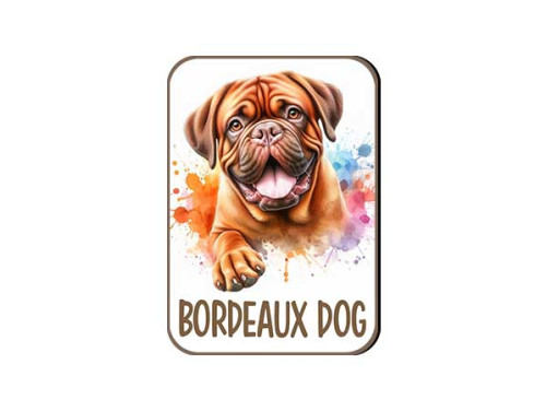 (FH012) Bordeaux Dog - Fa Hűtőmágnes - Kutyás Ajándékok - Kutyás Hűtőmágnes - Ajándék Kutyatulajdonosoknak