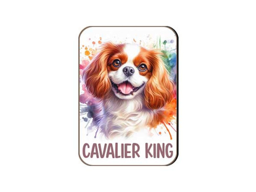 (FH020) Cavalier King Spaniel - Fa Hűtőmágnes - Kutyás Ajándékok - Kutyás Hűtőmágnes - Ajándék Kutyatulajdonosoknak