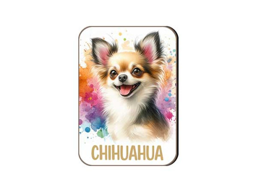 (FH021) Chihuahua - Fa Hűtőmágnes - Kutyás Ajándékok - Kutyás Hűtőmágnes - Ajándék Kutyatulajdonosoknak