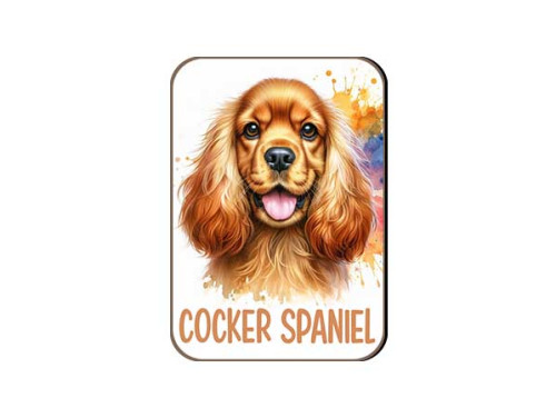 (FH022) Cocker Spaniel - Fa Hűtőmágnes - Kutyás Ajándékok - Kutyás Hűtőmágnes - Ajándék Kutyatulajdonosoknak