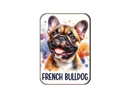 (FH029) French Bulldog - Fa Hűtőmágnes - Kutyás Ajándékok - Kutyás Hűtőmágnes - Ajándék Kutyatulajdonosoknak