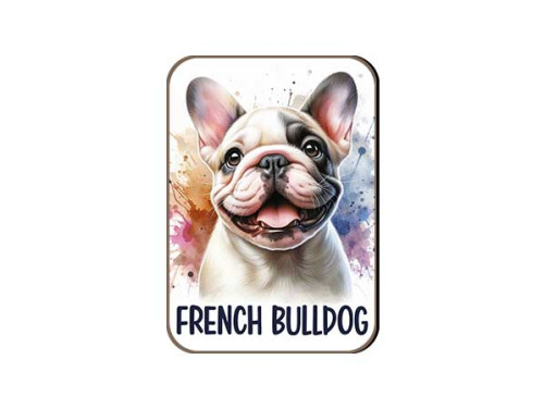 (FH031) French Bulldog világos - Fa Hűtőmágnes - Kutyás Ajándékok - Kutyás Hűtőmágnes - Ajándék Kutyatulajdonosoknak