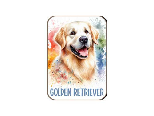 (FH032) Golden Retriever - Fa Hűtőmágnes - Kutyás Ajándékok - Kutyás Hűtőmágnes - Ajándék Kutyatulajdonosoknak