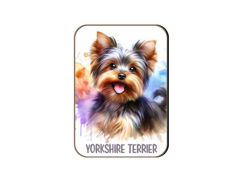 (FH069) Yorkshire Terrier - Fa Hűtőmágnes - Kutyás Ajándékok - Kutyás Hűtőmágnes - Ajándék Kutyatulajdonosoknak