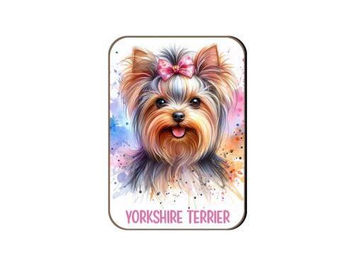 (FH070) Yorkshire Terrier - masnis - Fa Hűtőmágnes - Kutyás Ajándékok - Kutyás Hűtőmágnes - Ajándék Kutyatulajdonosoknak