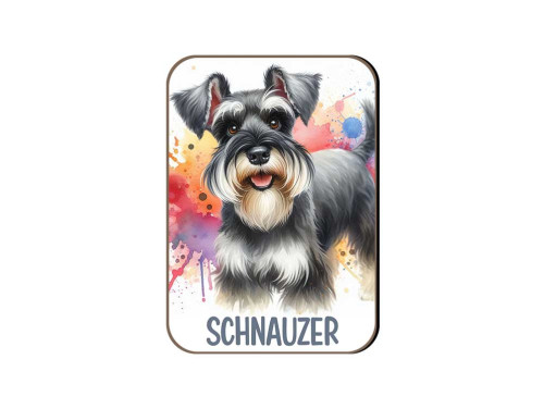 (FH072) Schnauzer - Fa Hűtőmágnes - Kutyás Ajándékok - Kutyás Hűtőmágnes - Ajándék Kutyatulajdonosoknak