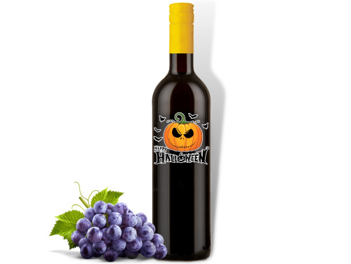 (BOV324) Happy Halloween - Feliratos Bor - Vörös Száraz Bor, 750ml - Halloween-i bor - Halloween Party