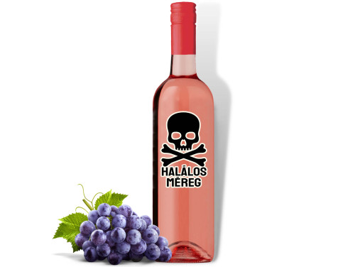 (BOR329) Halálos méreg - Feliratos Bor - Rozé Száraz Bor, 750ml - Halloween-i bor - Halloween Kellék