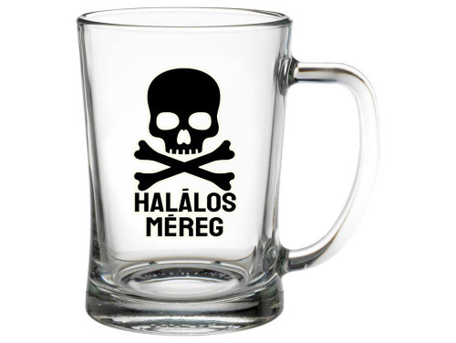 (SS329) Halálos méreg - Söröskorsó - 500 ml - Halloween Kellék