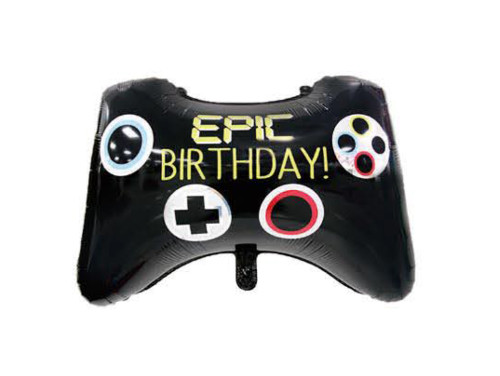 (LF004) Epic Birthday - Playstation controller - Fólia Lufi - 48x69 cm - Léggömb - Szülinapi Party Kellék