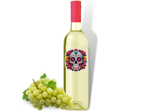 (BOF327) Cukorkoponya - Feliratos Bor - Fehér Száraz Bor, 750ml - Halloweeni bor - Halloween Party