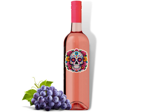 (BOR327) Cukorkoponya - Feliratos Bor - Rozé Száraz Bor, 750ml - Halloweeni bor - Halloween Party