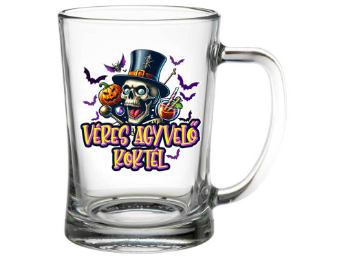 (SS322) Véres agyvelő koktél - Söröskorsó - 500 ml - Halloweeni söröskorsó - Halloween Kellék