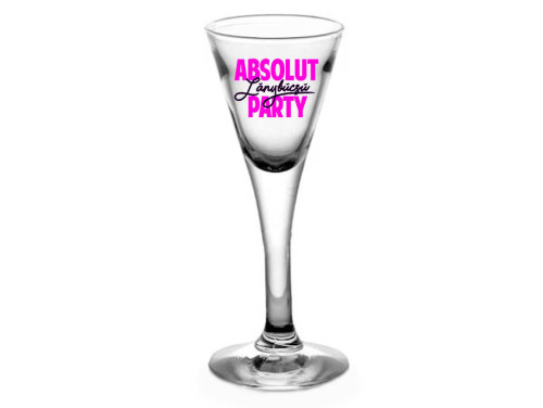 (TLP176) Absolut Lánybúcsú Party - Talpas felespohár 40 ml - Lánybúcsús Party Kellék