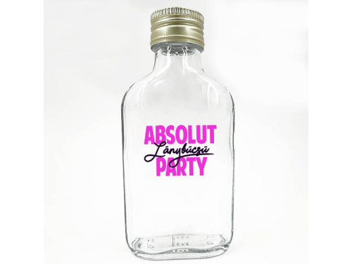 (LPU176) Absolut Lánybúcsú Party - Laposüveg 100 ml - Lánybúcsús Party Kellék