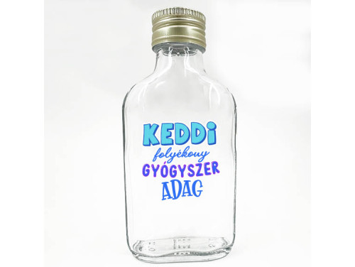 (LPU279) Keddi folyékony gyógyszer adag - Laposüveg 100 ml - Vicces Ajándék