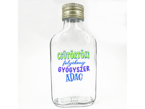 (LPU281) Csütörtöki folyékony gyógyszer adag - Laposüveg 100 ml - Vicces Ajándék