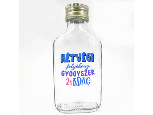 (LPU283) Hétvégi folyékony gyógyszer adag - Laposüveg 100 ml - Vicces Ajándék