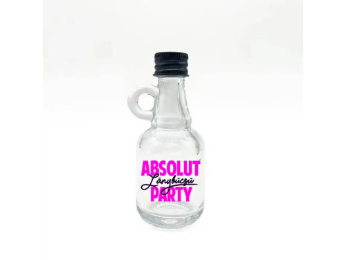 (FPU176) Absolut Lánybúcsú Party - Füles Pálinkás Üvegpalack 40 ml - Lánybúcsú Party Kellék