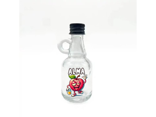 (FPU298) Alma - Füles Pálinkás Üvegpalack 40 ml - Vicces Ajándék