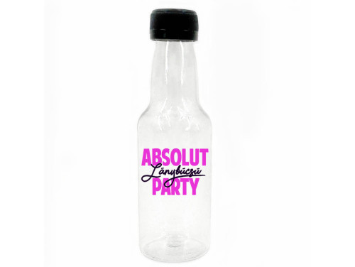 (KMP176) Absolut Lánybúcsú Party - Kis Műanyag Palack 50 ml - Lánybúcsú Party Kellék