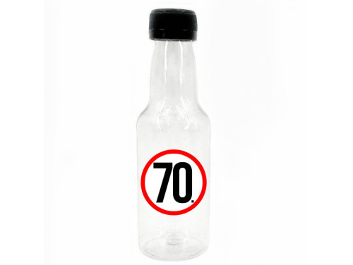 (KMP050) 70 karikás - Kis Műanyag Palack 50 ml - Ajándék 70. szülinapra