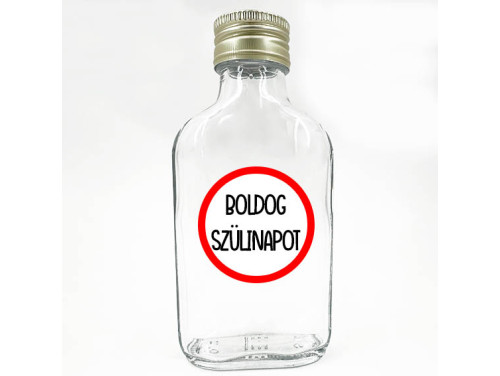 (LPU052) Boldog Szülinapot karikás - Laposüveg 100 ml - Ajándék Szülinapra