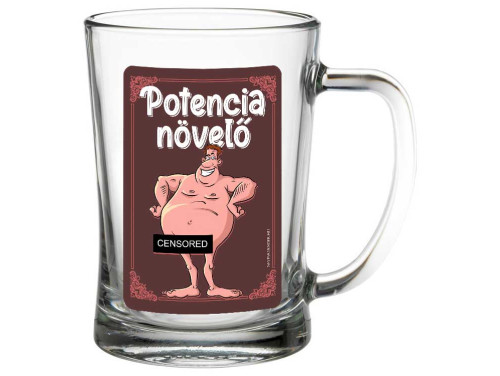 (SS196) Potencia növelő - Söröskorsó - 500 ml - Vicces Ajándék Ötlet