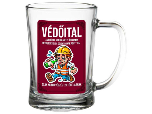 (SS199) Védőital - Söröskorsó - 500 ml - Vicces Ajándék Ötlet