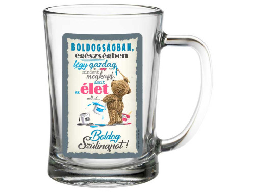 (SS205) Boldogságban, egészségben - Söröskorsó - 500 ml - Ajándék Születésnapra