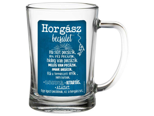 (SS210) Horgász becsület - Söröskorsó - 500 ml - Ajándék Horgásznak