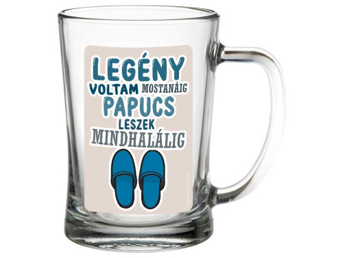 (SS216) Legény voltam - Söröskorsó - 500 ml - Ajándék Legénybúcsúra - Legénybúcsús Party Kellék