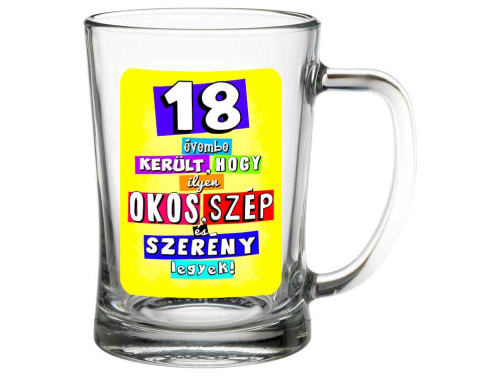 (SS331) 18 évembe került - Söröskorsó - 500 ml - Ajándék 18. Szülinapra