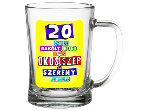 (SS332) 20 évembe került - Söröskorsó - 500 ml - Ajándék 20. Szülinapra