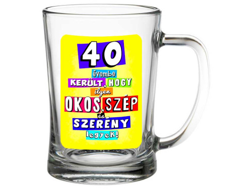 (SS334) 40 évembe került - Söröskorsó - 500 ml - Ajándék 40. Szülinapra