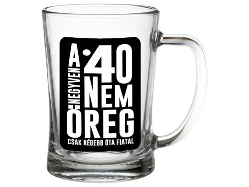 (SS346) A 40 nem öreg - Söröskorsó - 500 ml - Ajándék 40. Szülinapra