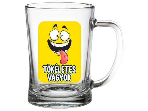 (SS1-084) Tökéletes vagyok - Söröskorsó - 500 ml - Vicces Ajándék Ötlet