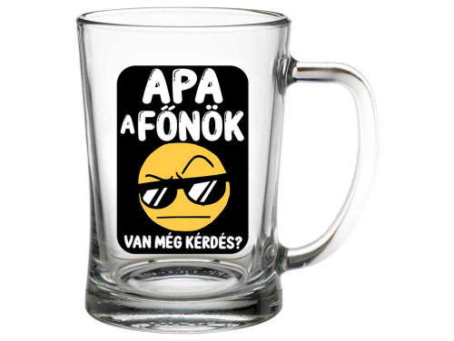 (SS1-088) Apa a főnök - Söröskorsó - 500 ml - Ajándék Apának - Apák Napi Ajándék