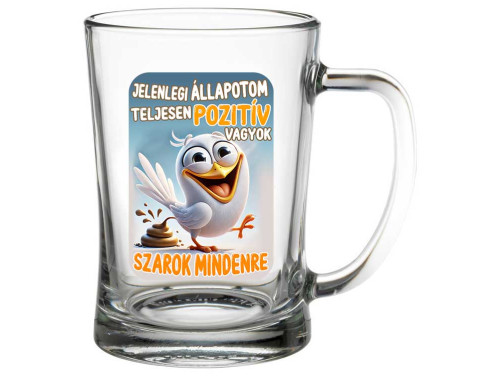 (SS1-092) Jelenlegi állapotom - Söröskorsó - 500 ml - Vicces Ajándék Ötlet