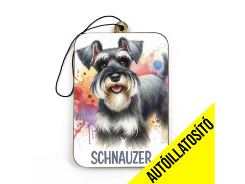 (ILL072) Schnauzer - Kutyás Autóillatosító - Autós Kiegészítő - Kutyás Ajándékok - Ajándék Kutyabarátoknak - Ajándék Kutyatulajdonosoknak