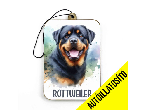 (ILL071) Rottweiler - Kutyás Autóillatosító - Autós Kiegészítő - Kutyás Ajándékok - Ajándék Kutyabarátoknak - Ajándék Kutyatulajdonosoknak