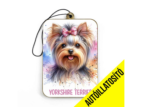 (ILL070) Masnis Yorkshire Terrier - Kutyás Autóillatosító - Autós Kiegészítő - Kutyás Ajándékok - Ajándék Kutyabarátoknak - Ajándék Kutyatulajdonosoknak