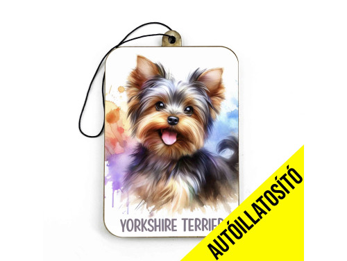 (ILL069) Yorkshire Terrier - Kutyás Autóillatosító - Autós Kiegészítő - Kutyás Ajándékok - Ajándék Kutyabarátoknak - Ajándék Kutyatulajdonosoknak