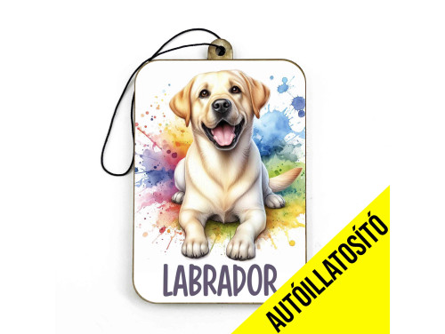 (ILL037) Labrador - Kutyás Autóillatosító - Autós Kiegészítő - Kutyás Ajándékok - Ajándék Kutyabarátoknak - Ajándék Kutyatulajdonosoknak