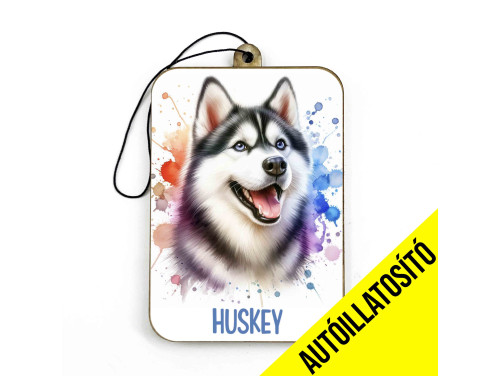 (ILL033) Husky - Kutyás Autóillatosító - Autós Kiegészítő - Kutyás Ajándékok - Ajándék Kutyabarátoknak - Ajándék Kutyatulajdonosoknak