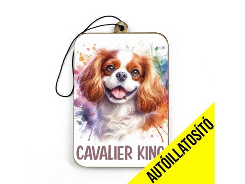 (ILL020) Cavalier King Spaniel - Kutyás Autóillatosító - Autós Kiegészítő - Kutyás Ajándékok - Ajándék Kutyabarátoknak - Ajándék Kutyatulajdonosoknak