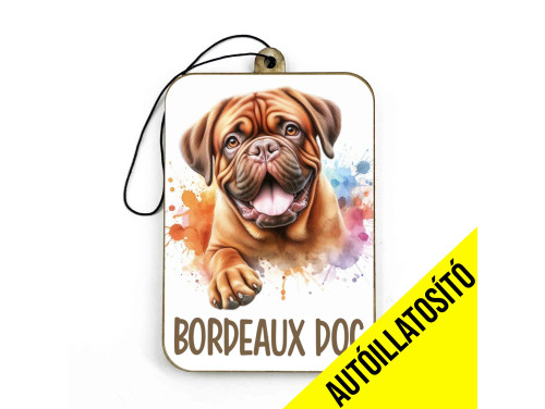 (ILL012) Bordeaux Dog - Kutyás Autóillatosító - Autós Kiegészítő - Kutyás Ajándékok - Ajándék Kutyabarátoknak - Ajándék Kutyatulajdonosoknak