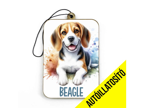 (ILL008) Beagle - Kutyás Autóillatosító - Autós Kiegészítő - Kutyás Ajándékok - Ajándék Kutyabarátoknak - Ajándék Kutyatulajdonosoknak