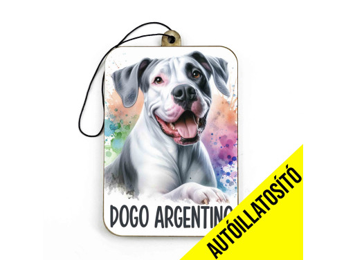 (ILL006) Argentin Dog - Kutyás Autóillatosító - Autós Kiegészítő - Kutyás Ajándékok - Ajándék Kutyabarátoknak - Ajándék Kutyatulajdonosoknak